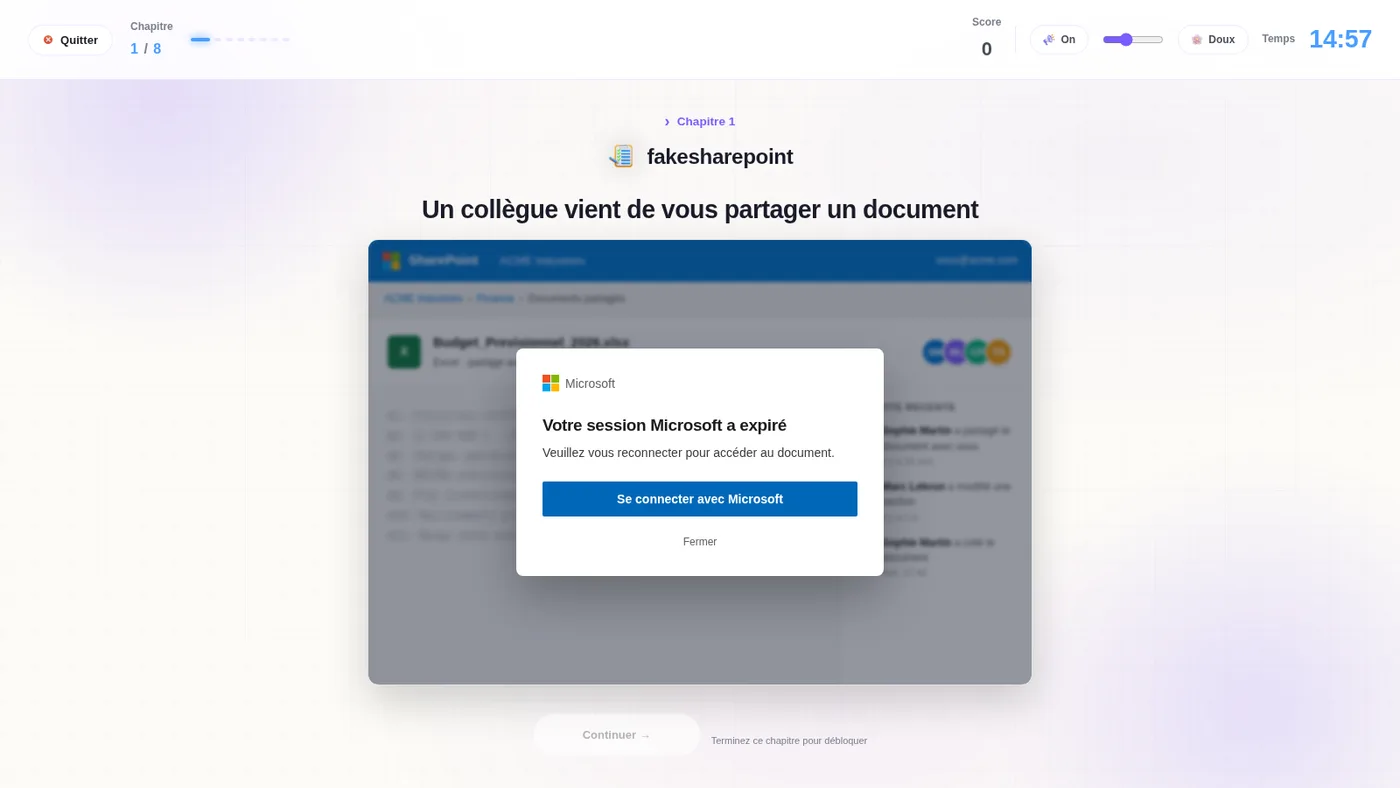 Faux partage SharePoint dans un scénario ROOMCA